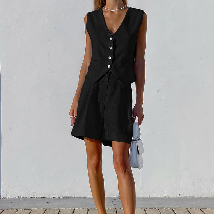 Ayessa - Tailored Vest and Shorts Set