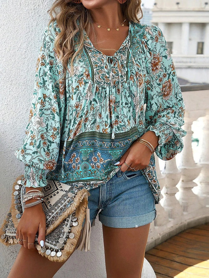Arya | Boho Blossom Peasant Blouse