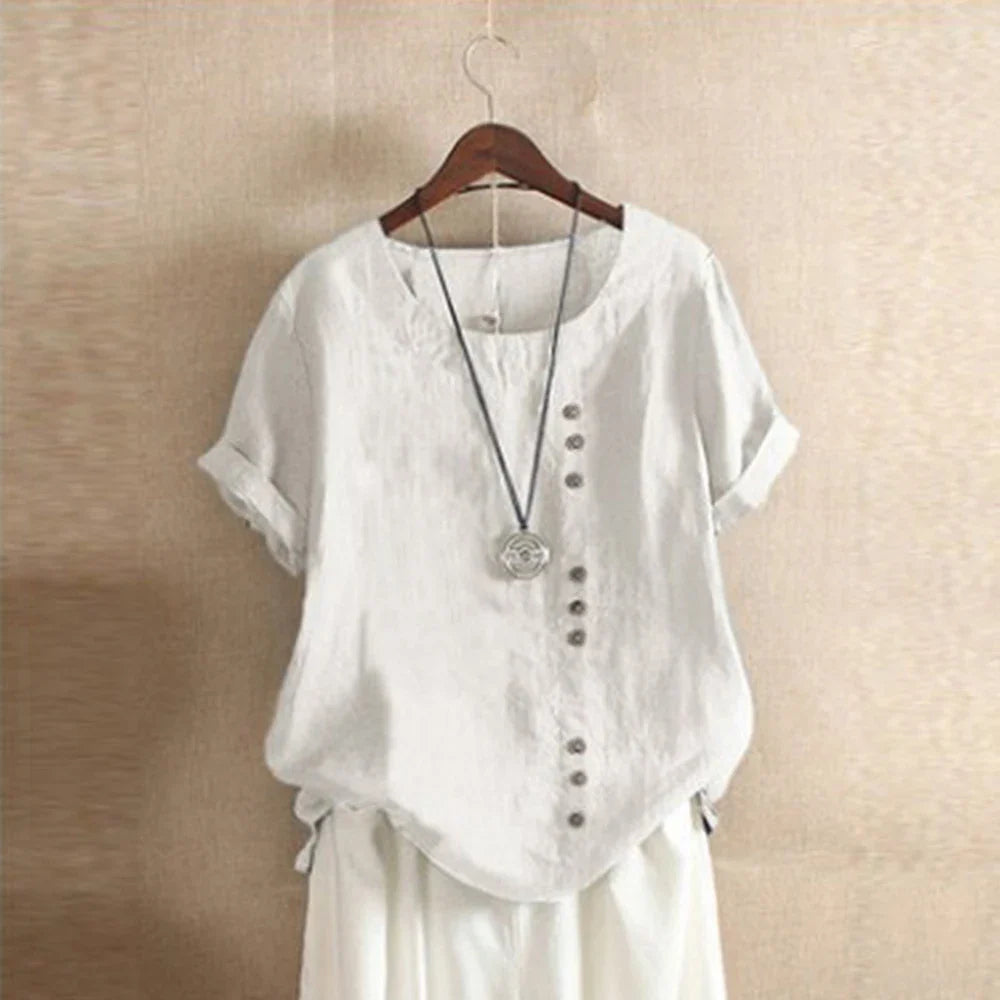 Luna | Asymmetrical Button Blouse