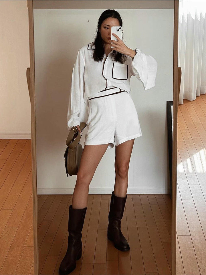 Marian - Belted Button-Up Set