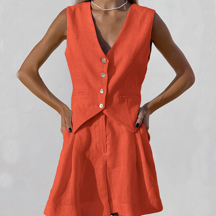 Ayessa - Tailored Vest and Shorts Set